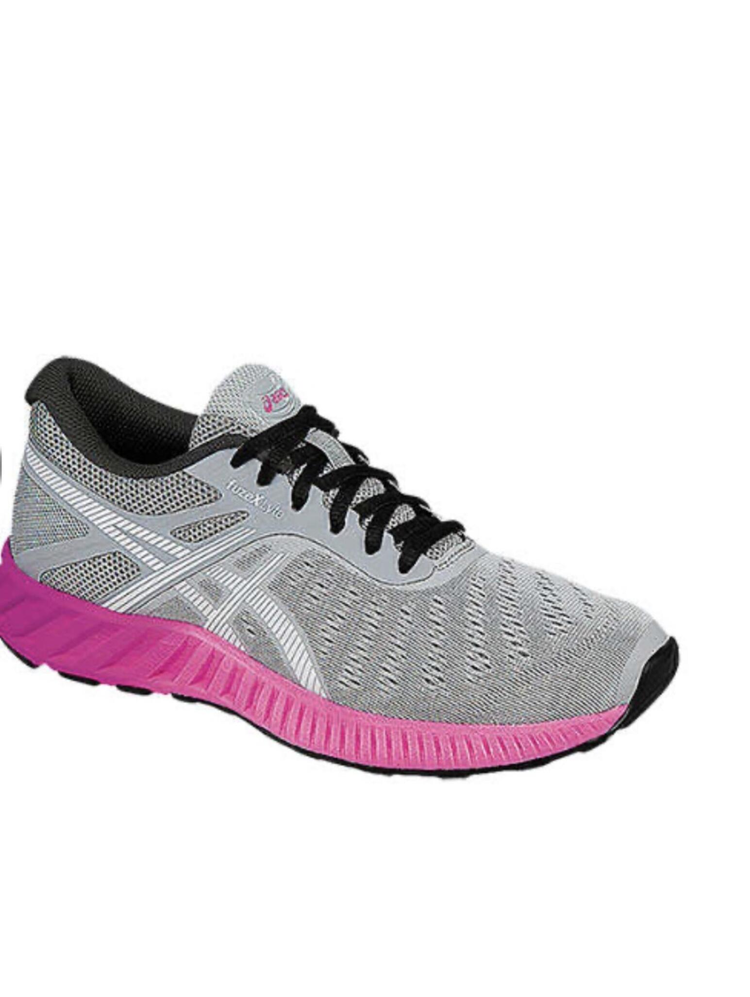 Asics Fuzex Lyte Women's Grey Pink & Black Running Shoes Size 6.5